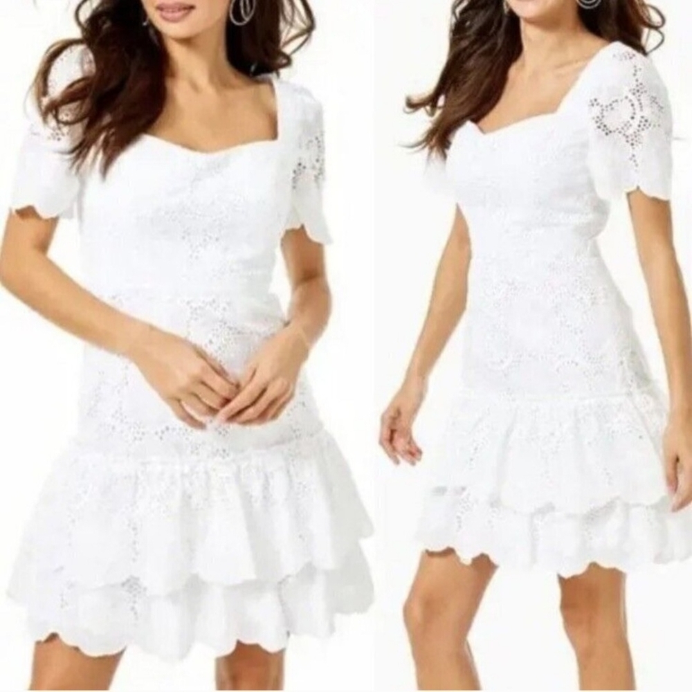 Lilly Pulitzer White Flutter Sleeve Mini Dress